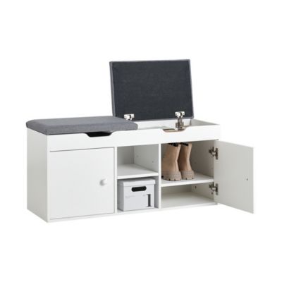 Banc à Chaussures Commode à Chaussures avec Coussin Rembourré, FSR96-W, SoBuy
