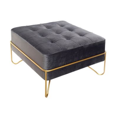 Banc à chaussures en métal polyester 80x80x47 velours