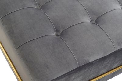Banc à chaussures en métal polyester 80x80x47 velours