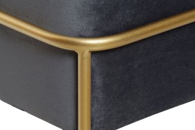 Banc à chaussures en métal polyester 80x80x47 velours