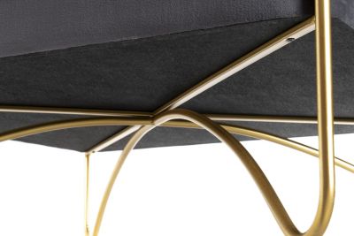 Banc à chaussures en métal polyester 80x80x47 velours