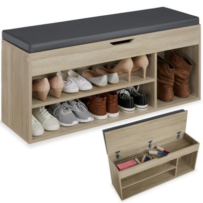 Banc à chaussures pour 9 paires de chaussures Bois clair, Chêne Sonoma
