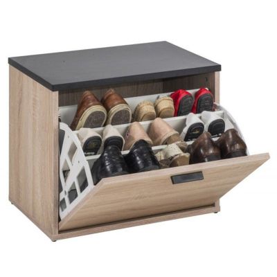Banc Coffre Chaussures Chêne Naturel Beaux Meubles 9 paires