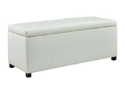 Banc coffre de rangement CONCIERTO en simili - Blanc
