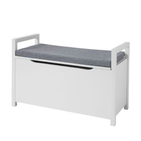 Banc Coffre de Rangement Couvercle Rabattable, FSR76-W, SoBuy