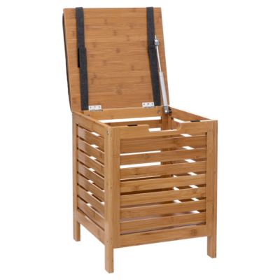 Banc coffre de rangement en bambou l.35 x H.49 x P.35 cm, 5Five