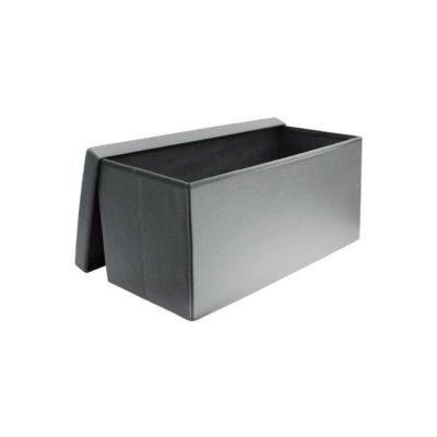 Banc coffre de rangement en polyuréthane Zoé Gris