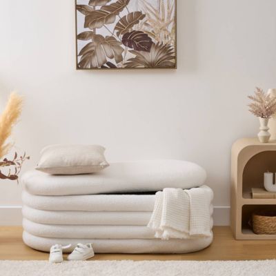Banc coffre Giulia blanc 110x46cm - Atmosphera Créateur d'intérieur