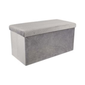 Banc coffre pliable en velours Zig zag