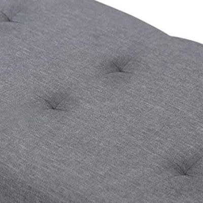 Banc Coffre Rangement sur Pied Chambre 100 cm Tissu Gris Anthracite