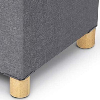 Banc Coffre Rangement sur Pied Chambre 100 cm Tissu Gris Anthracite