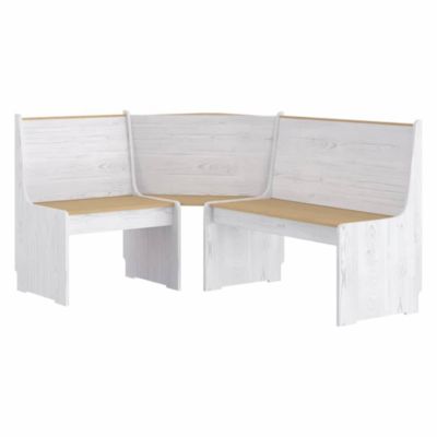 Banc d'angle REINE 151 cm marron miel et blanc bois pin solide vidaXL