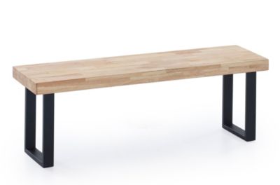 Banc d'assise coloris chêne nordique / pieds noir -Largeur 120 x Profondeur 47 cm x Hauteur 34 cm