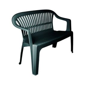 Banc d'extérieur Dcerr, Banc de jardin Monobloc, Banc d'extérieur, 100% Made in Italy, 114x55h82 cm, Vert