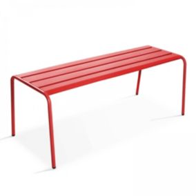 Banc d'intérieur en métal rouge Palavas  Oviala