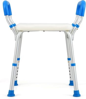 Banc de Douche à 2 Niveaux en HDPE, Tabouret de Bain Imperméable, pour Intérieur et Extérieur Salle de Bain, Entrée, Balcon, Bleu