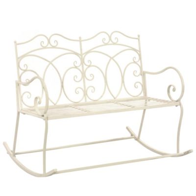Banc de jardin 104 cm Fer Blanc antique vidaXL