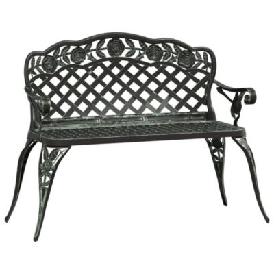 Banc de jardin 108 cm Aluminium coulé Vert vidaXL