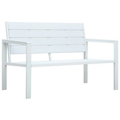 Banc de jardin 120 cm PEHD Blanc Aspect de bois vidaXL