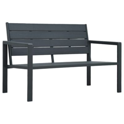 Banc de jardin 120 cm PEHD Gris Aspect de bois vidaXL