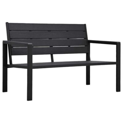 Banc de jardin 120 cm PEHD Noir Aspect de bois vidaXL