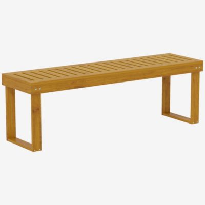 Banc de jardin 2 places assise à lattes dim. 132 x 34 x 43 cm bois de pin pré-huilé