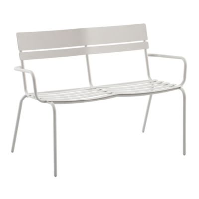 Banc de jardin 2 places en acier galvanisé beige sable L.114 x H.79 x P.58 cm