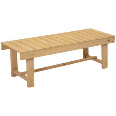 Banc de jardin 2 places style rural chic assise à lattes dim. 110L x 38l x 35H cm bois de sapin pré-huilé