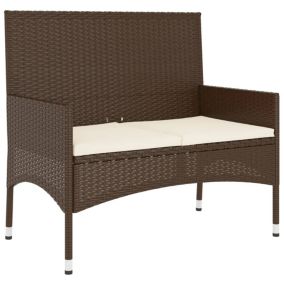 Banc de jardin 90 x 51 resine marron Helloshop26