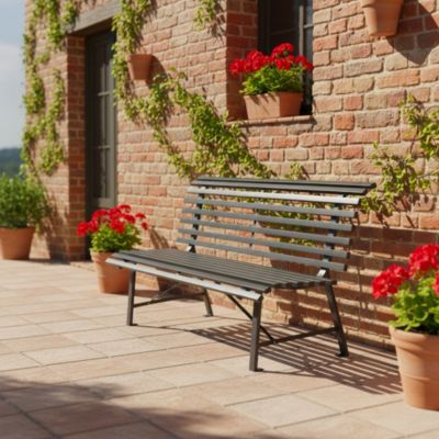 Banc de jardin acier 2 places anthracite 140cm - Nima