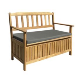 Banc de jardin en acacia avec coffre de rangement