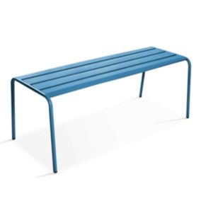 Banc de jardin en acier bleu pacific Palavas  Oviala