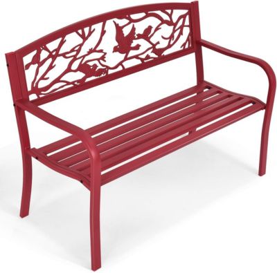 Banc de Jardin en Acier Dossier Ergonomique 2-3 Places avec Accoudoirs et Dossier Ergonomique 280KG