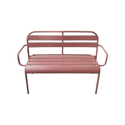 Banc de jardin en aluminium 2 places framboise SOHA