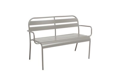 Banc de jardin en aluminium 2 places gris galet SOHA