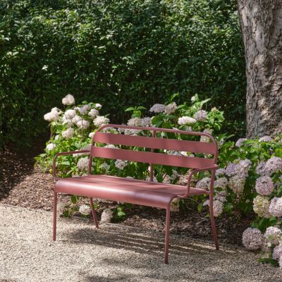 Banc de jardin en aluminium framboise 118 cm Berah Getah Zephir