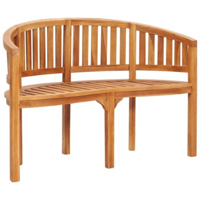 Banc de jardin en forme de banane 120 cm Teck solide vidaXL