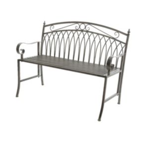 Banc de jardin en métal gris - Jardideco