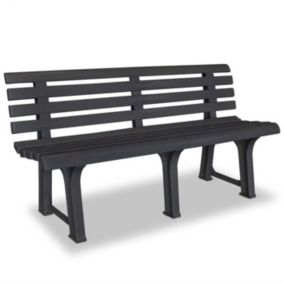 Banc de jardin en PVC - Vidaxl - 145.5 x 49 x 74 cm - Gris - Extérieur