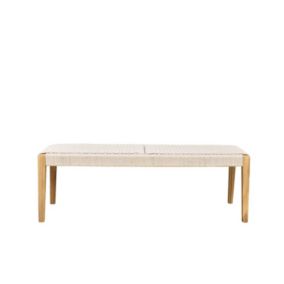 Banc de jardin en teck massif et cordage 140cm Beige CALVI