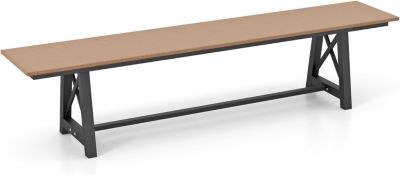 Banc de Jardin Extérieur 183 cm Banc de Patio sans Dossier en HDPE pour 3-4 Personnes