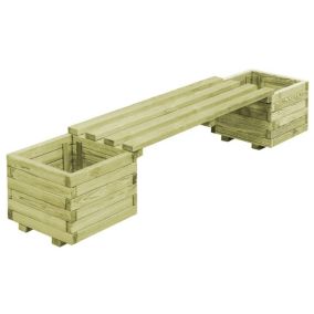 Banc de jardin à jardinières bois bois Helloshop26