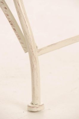 Banc de jardin Karma en fer forgé, récamière, banquette de jardin en fer forgé, chaise longue de jardin. Crèmeantique