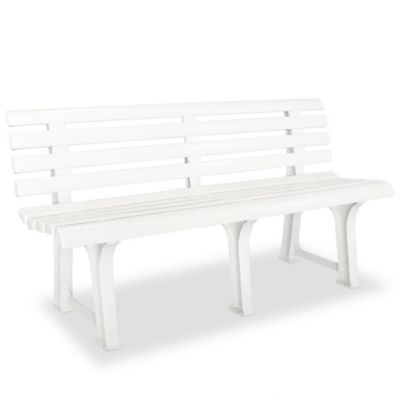 Banc de jardin meuble de patio blanc Helloshop26