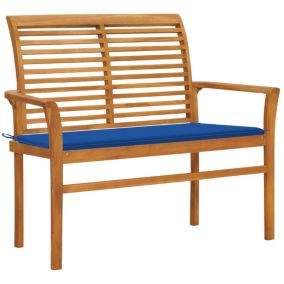 Banc de jardin meuble de patio bois bleu Helloshop26