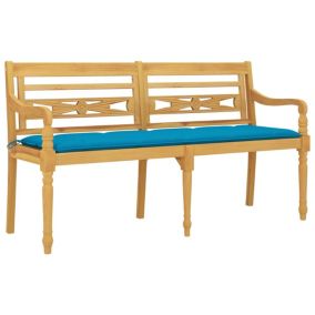 Banc de jardin meuble de patio bois bleu Helloshop26