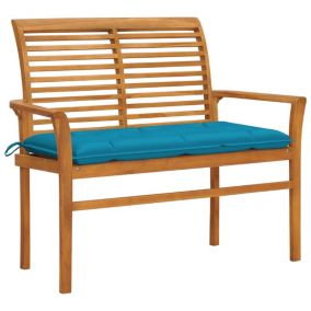 Banc de jardin meuble de patio bois bleu Helloshop26