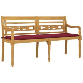 Banc de jardin meuble de patio bois bordeaux Helloshop26