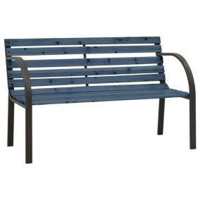 Banc de jardin meuble de patio bois gris Helloshop26