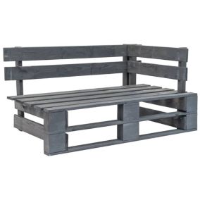 Banc de jardin meuble de patio bois gris Helloshop26